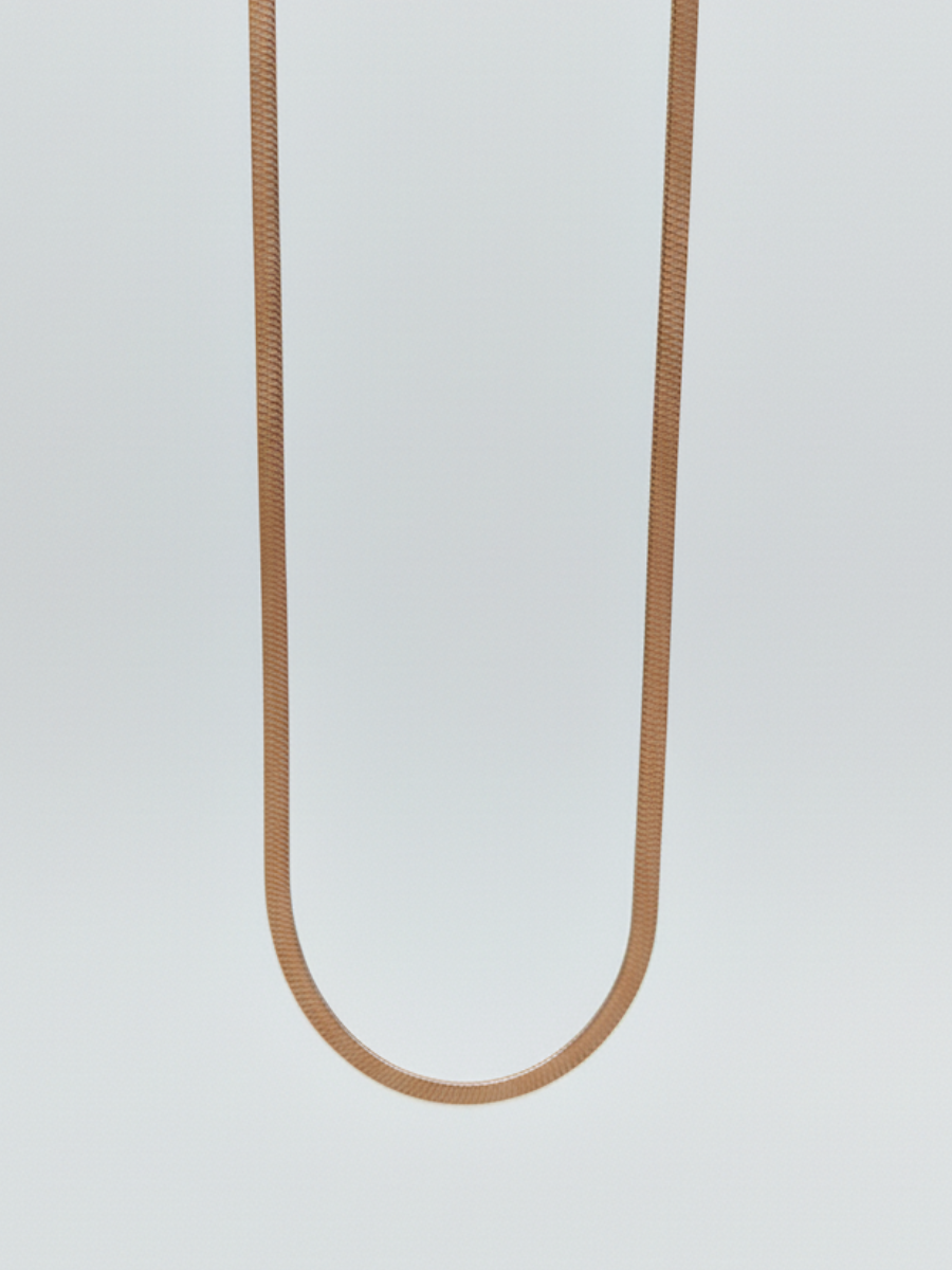 Anti Tarnish Rose Gold Plated Flat Snake Chain