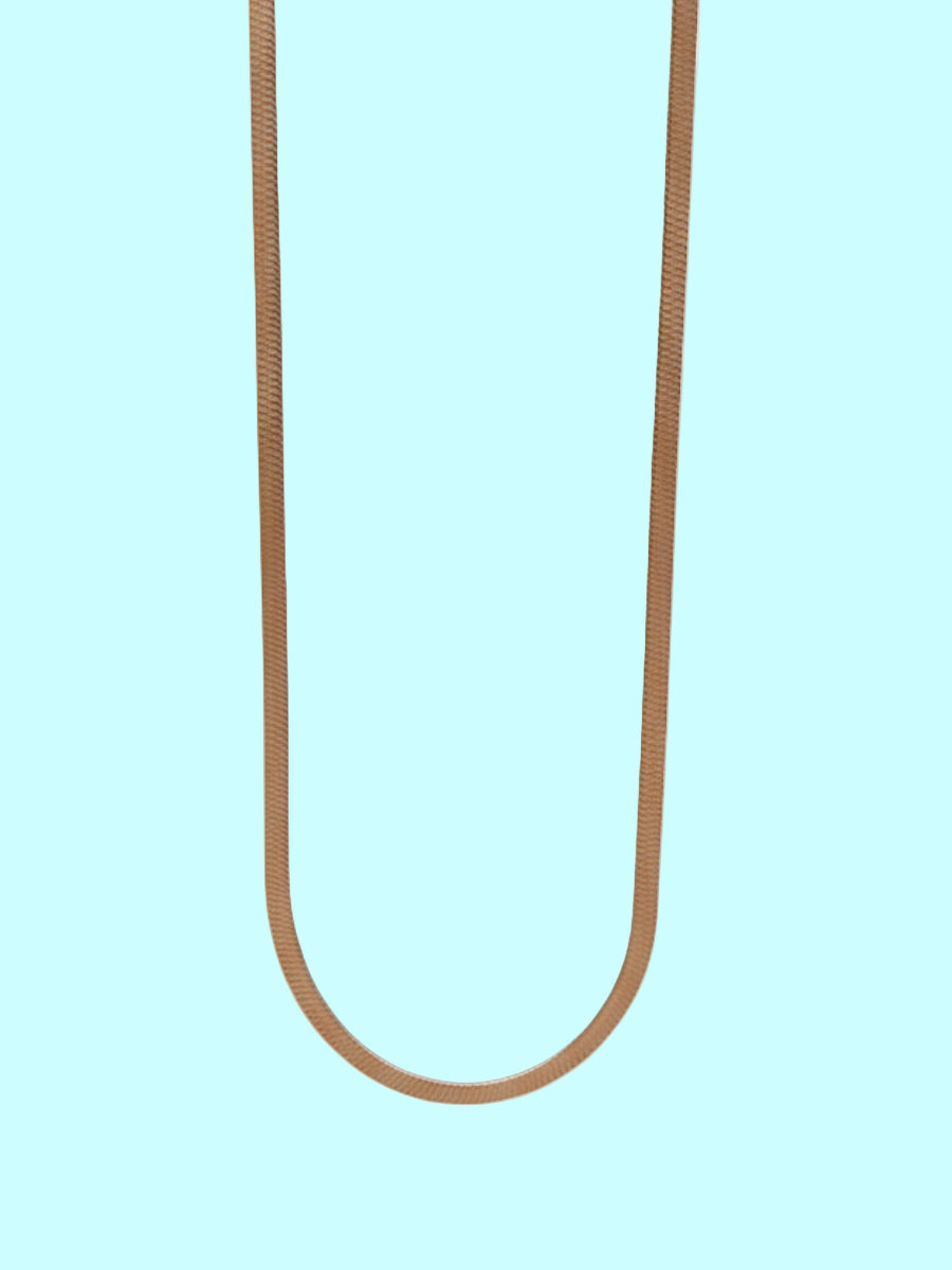 Anti Tarnish Rose Gold Plated Flat Snake Chain