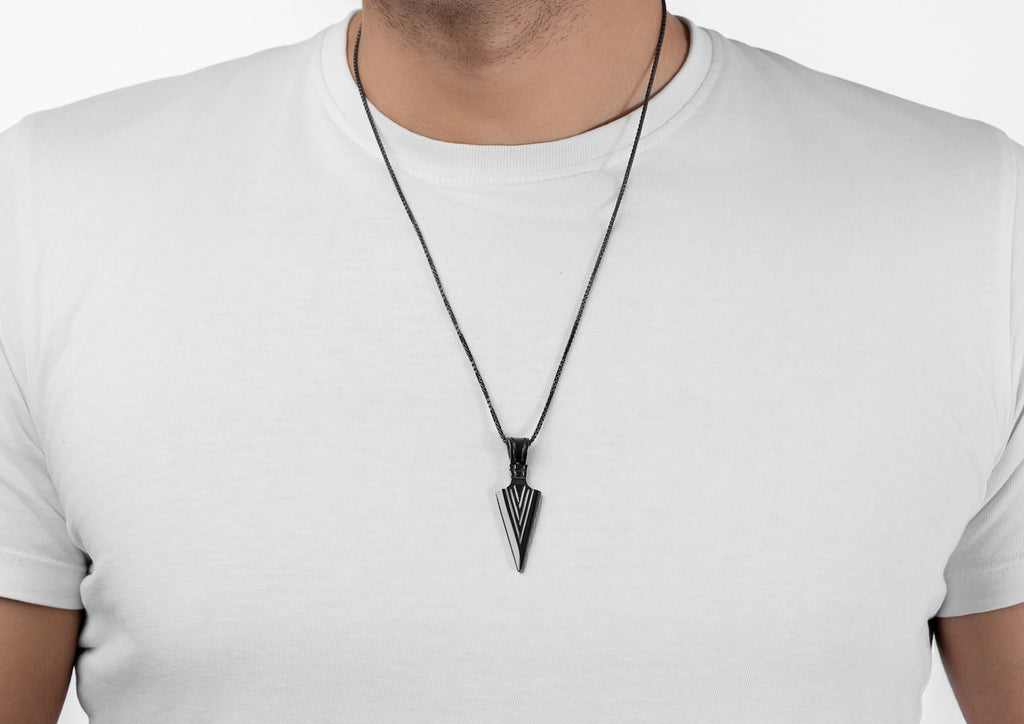 Arrowhead Oxidised Pendant