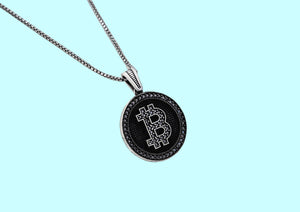 Black Iced Bitcoin Pendant