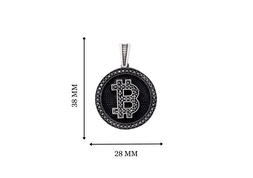 Black Iced Bitcoin Pendant