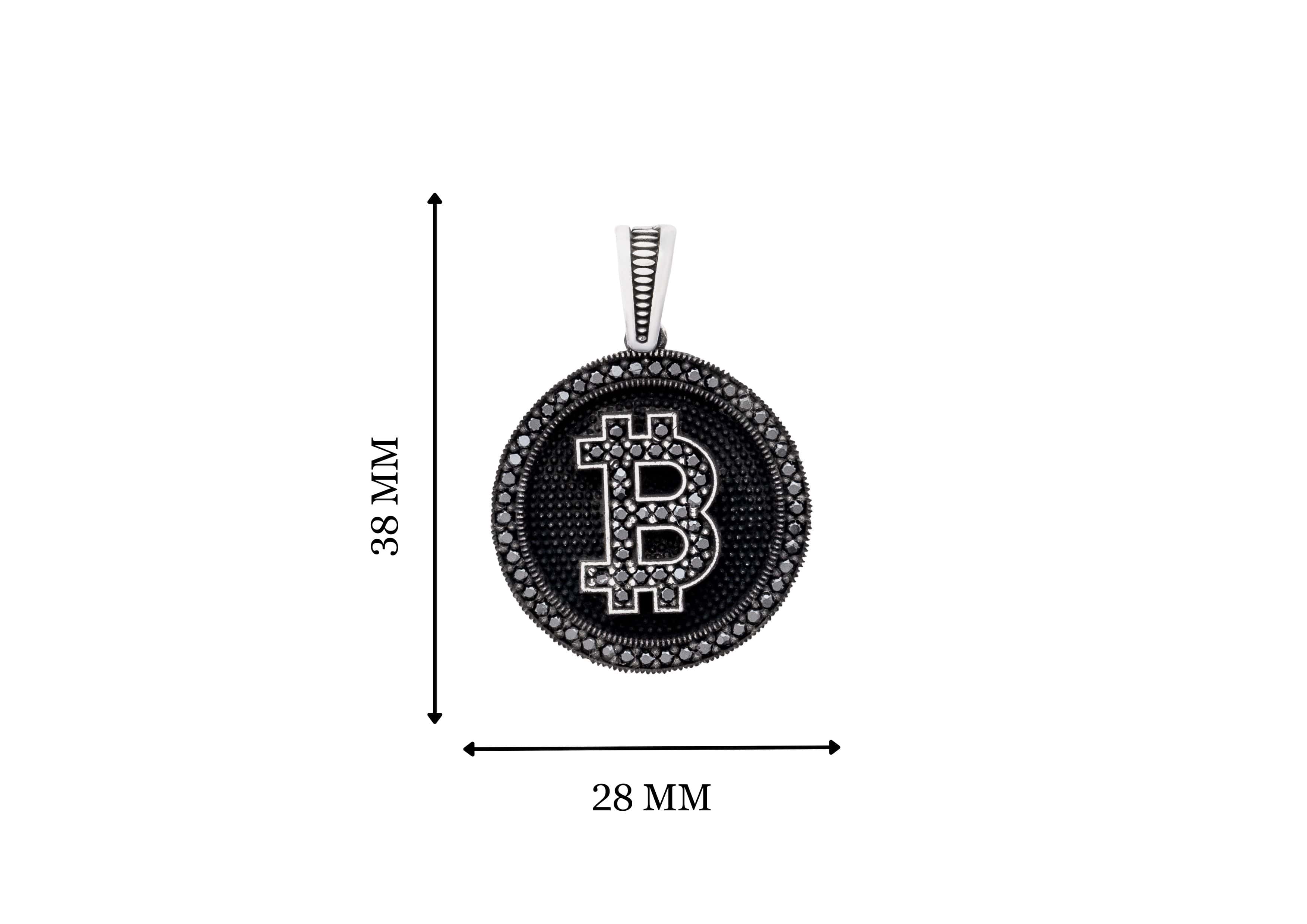 Black Iced Bitcoin Pendant
