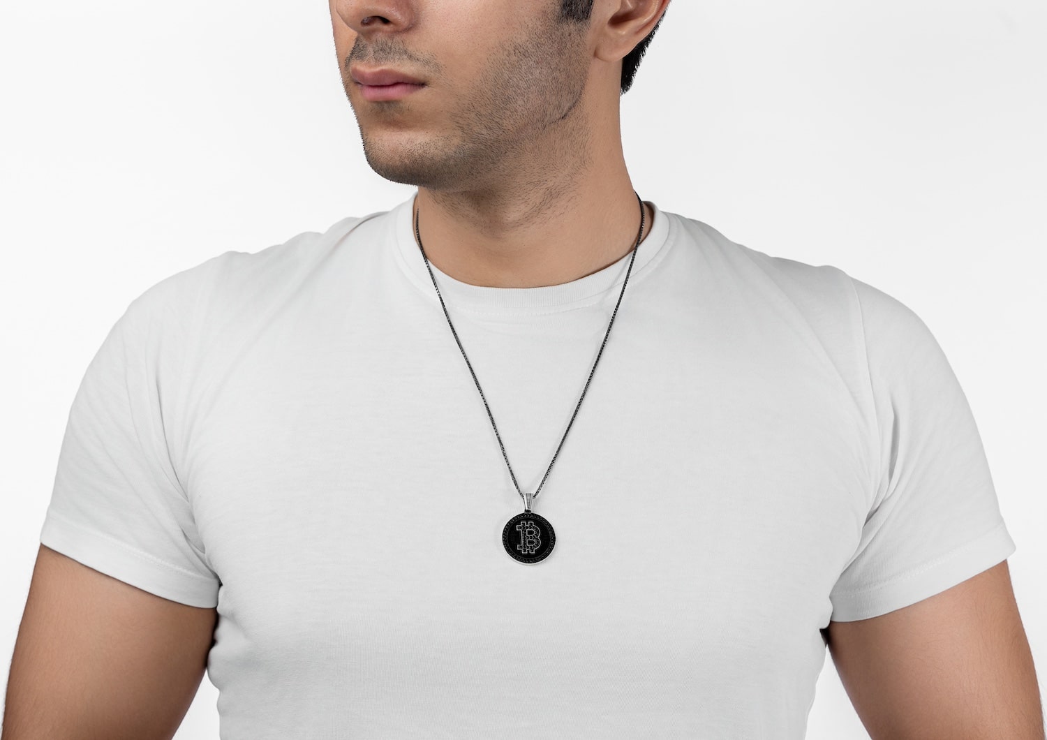 Black Iced Bitcoin Pendant