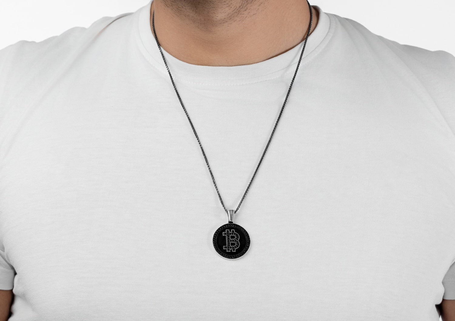 Black Iced Bitcoin Pendant