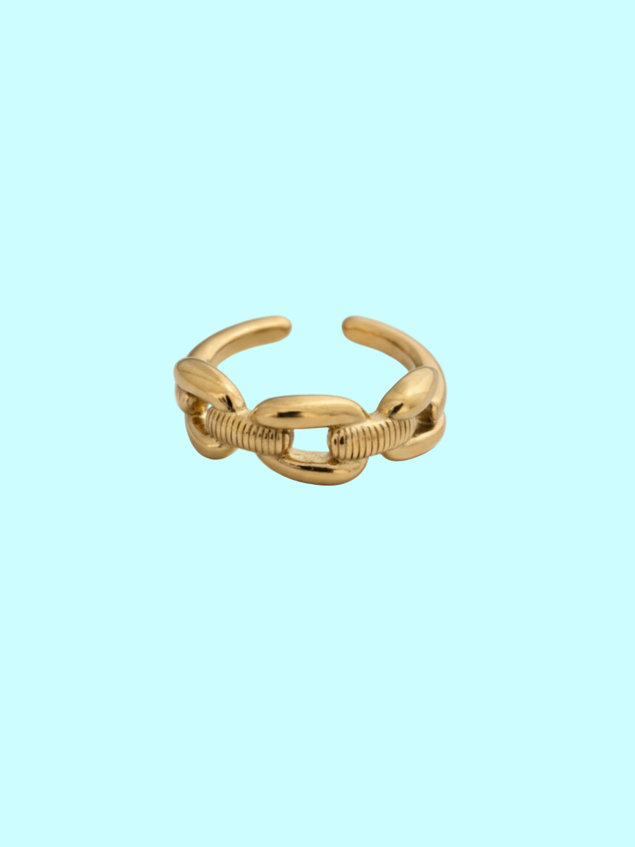 Chunky Adjustable Rose Gold Chain Linked Style Finger Ring