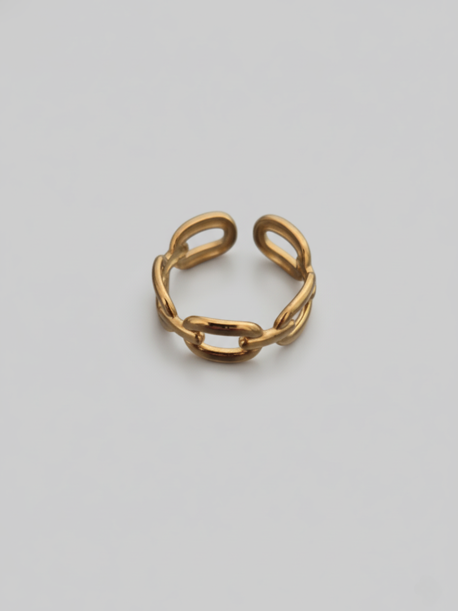 Chunky Chain Linked Adjustable Rose Gold Ring