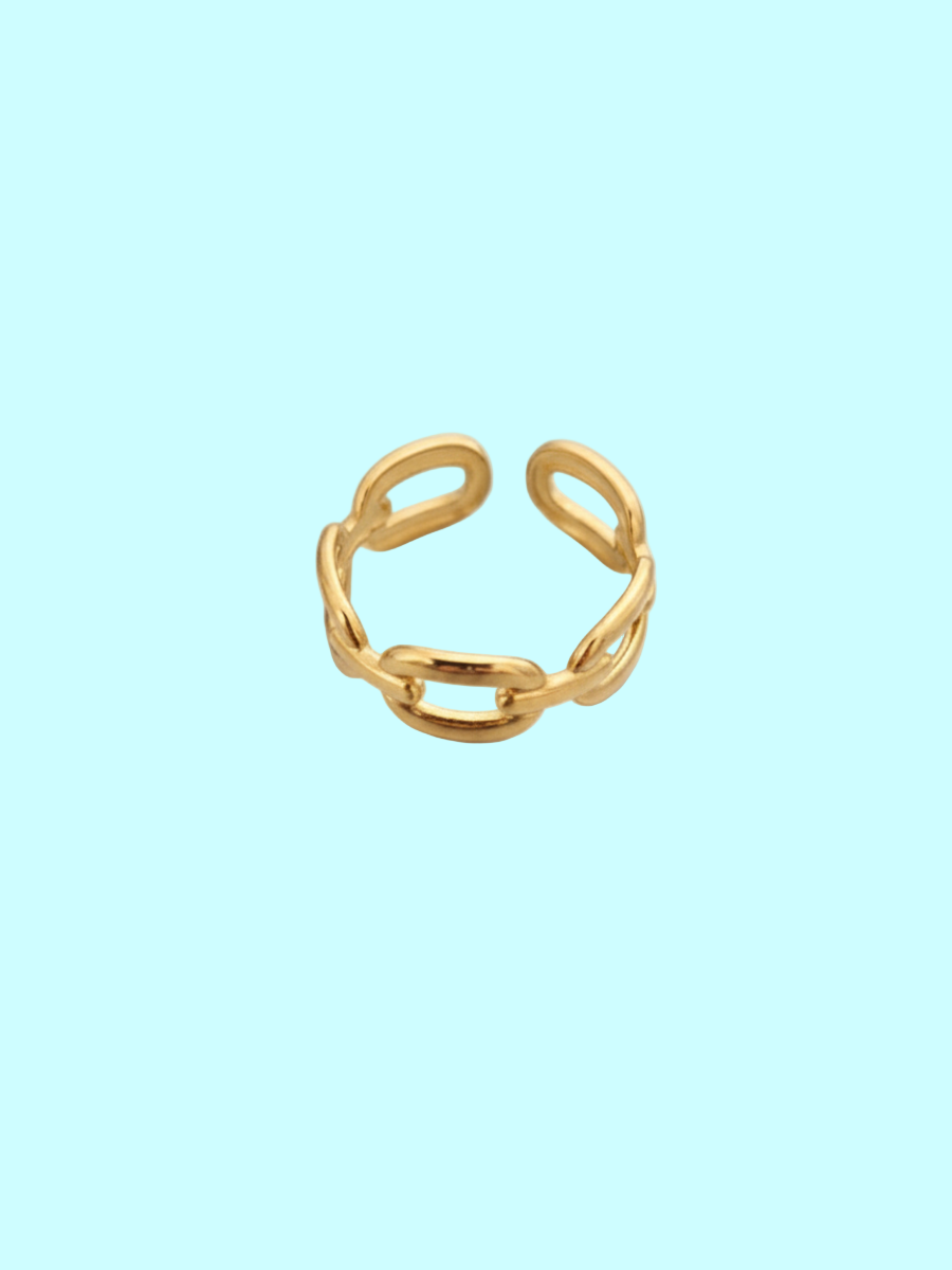 Chunky Chain Linked Adjustable Rose Gold Ring