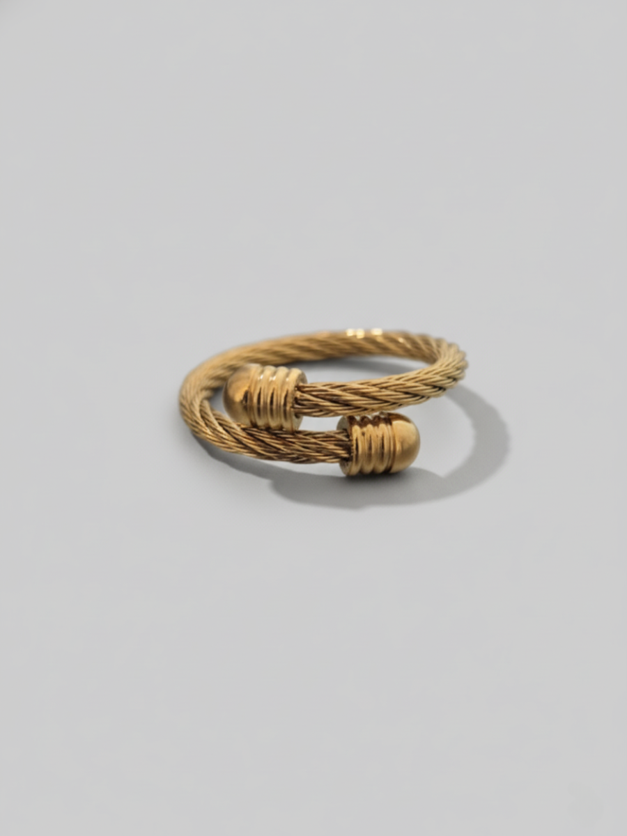 Classic Rope Textured Adjustable Rose Gold Ring