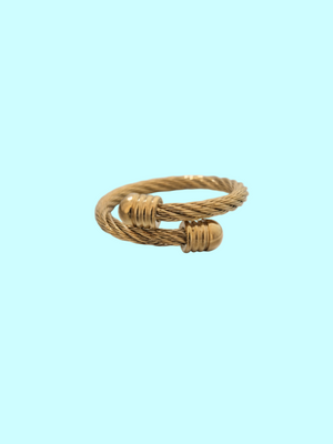 Classic Rope Textured Adjustable Rose Gold Ring