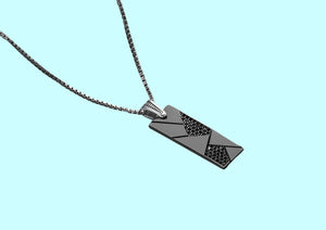 Geometric Obsidian Dog Tag
