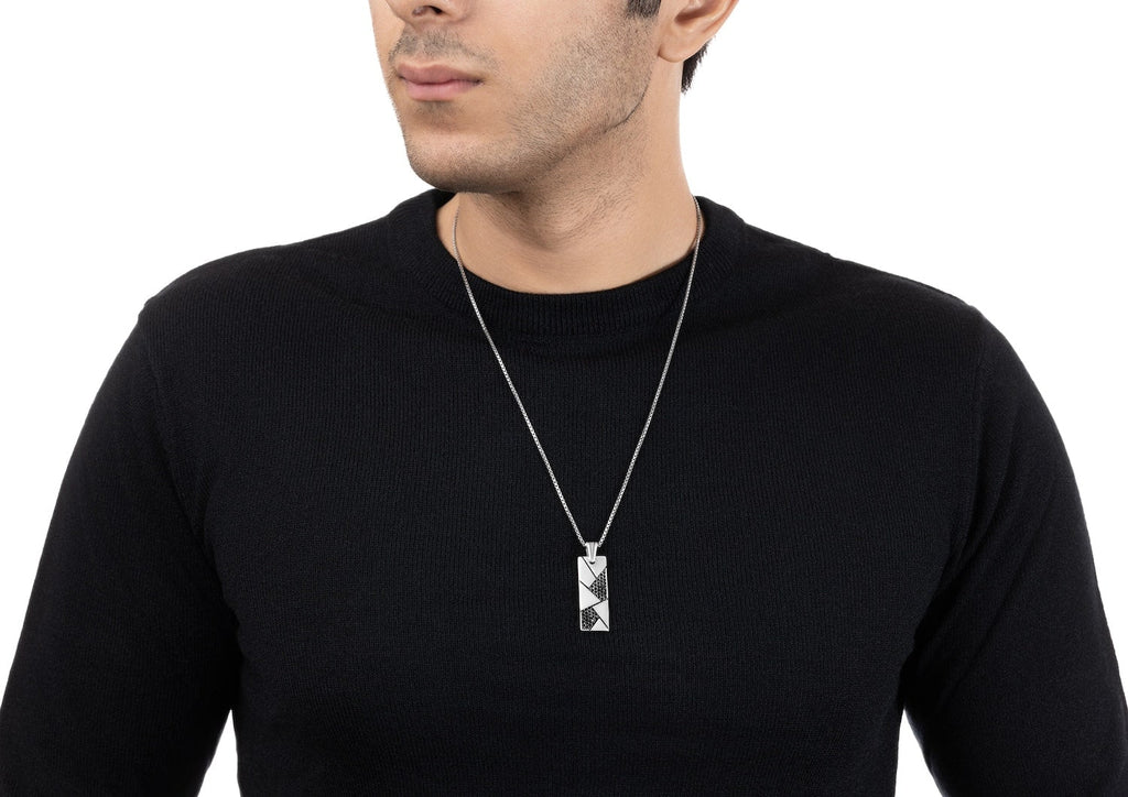 Geometric Obsidian Dog Tag