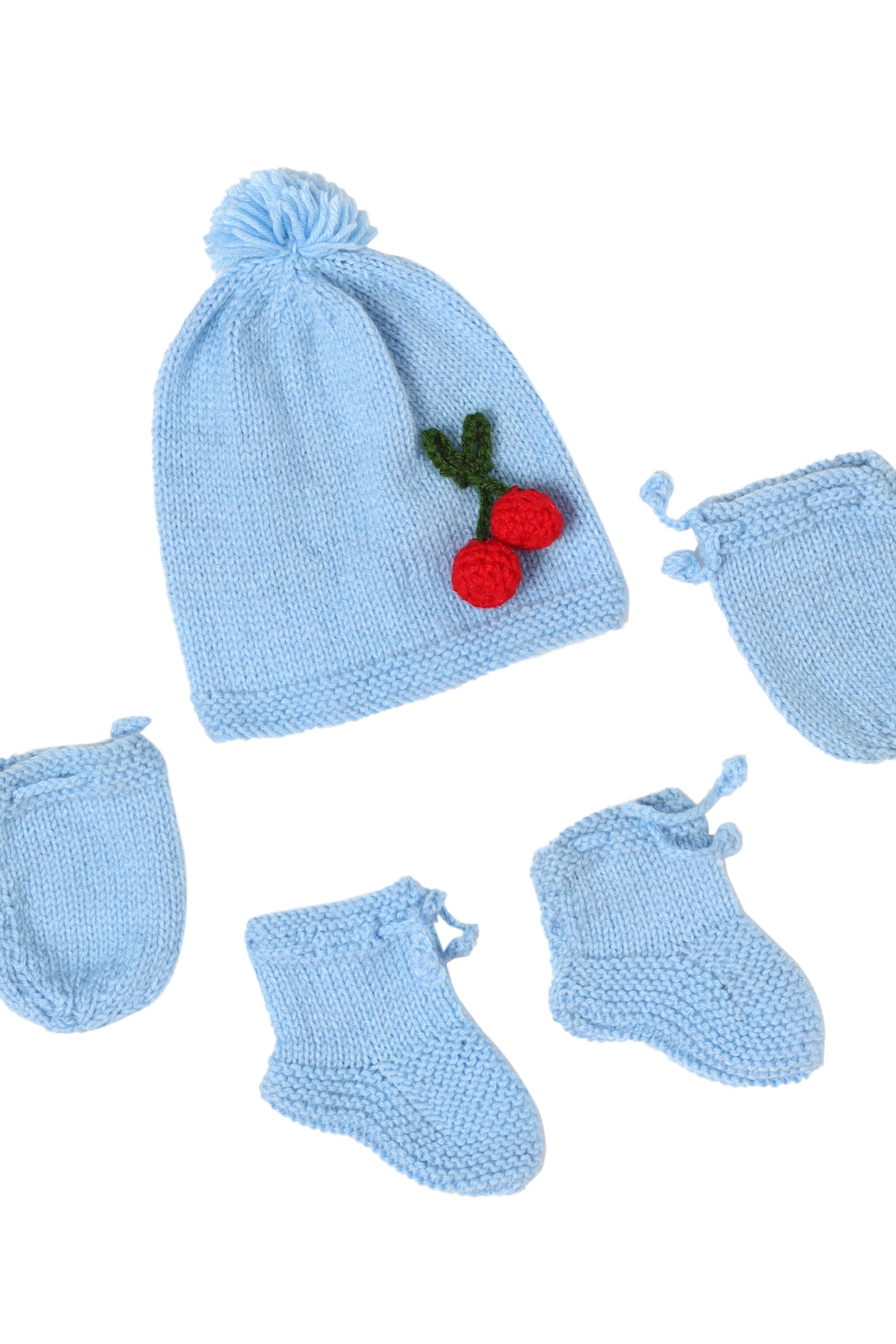 Cherries on Top Sweater Set- Ice Blue