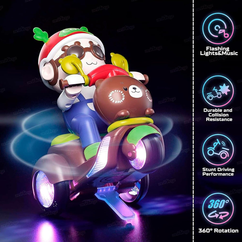 360 Degree Rotating Battery Operated Stunt Tricycle